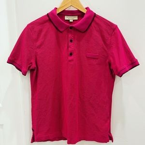 Mens Raspberry Burberry polo M